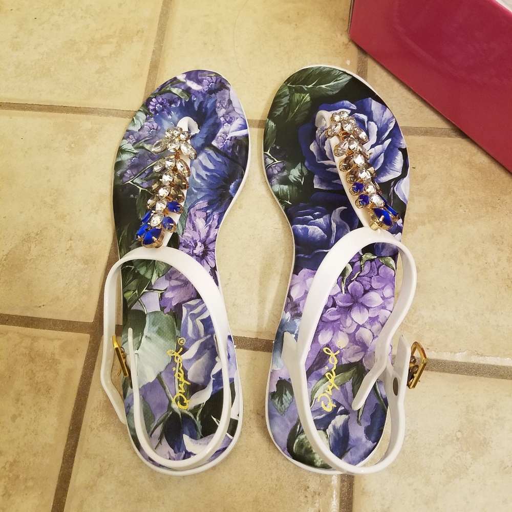 Qupid Jeweled Sandals NIB